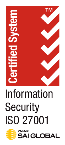 Intertek SAI Global Certified System mark — Information Security ISO 27001